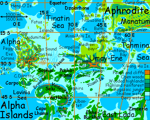 Map of the Alpha Islands on terraformed Venus.