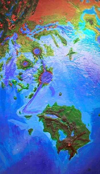 Orbital photo of Imdr, in the Aino Sea, on terraformed Venus. Click to enlarge.