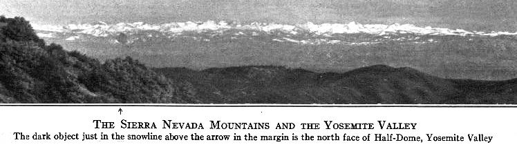 Sierra Nevada from Mt Hamilton, 1920; black and white photo.