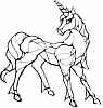 Line drawing of a unicorn