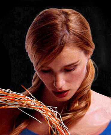 Dream: in a dark space, I stare at a frayed, loose braid of orange and white wires.