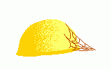 sketch of yellow hardhat with spiderwebs on it.