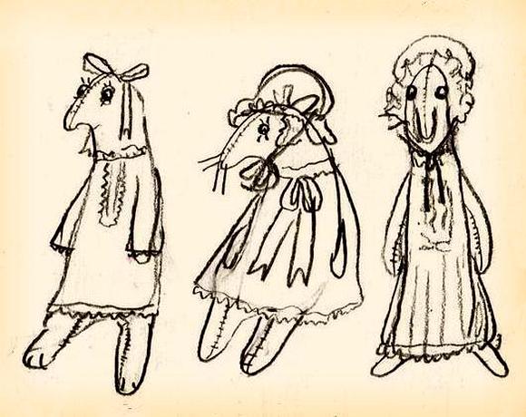 3 droop-nosed 'Gilly dolls''. Dream sketch by Sam H.