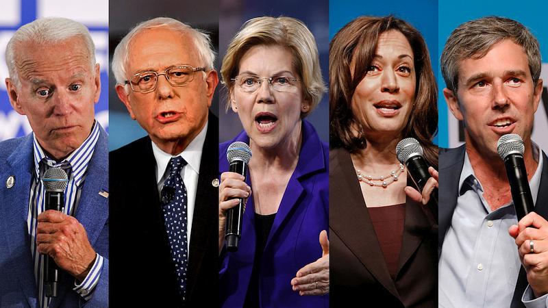 Leading Democratic presidential candidates in 2019.
